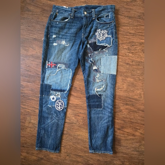Ralph Lauren Denim - Polo Ralph Lauren Jeans Womens 27 Astor Slim Boyfriend Distressed Patchwork Deni